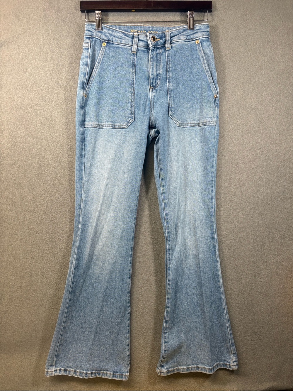 Michael Kors Women’s Jeans Blue Selma Patch Pocket Crop Flare Size. 4